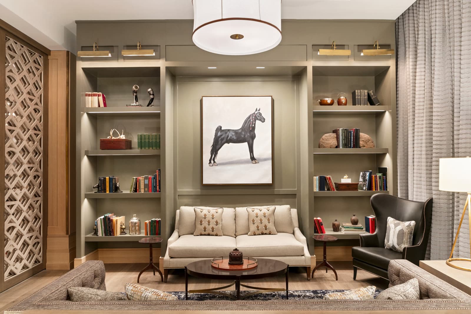 The library sitting room at The Harpeth